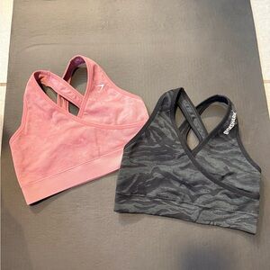 Gymshark Pink and Black Camo Sports Bras